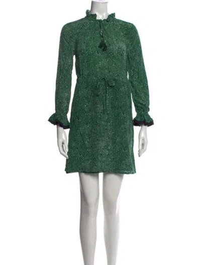 Pre-owned Rungolee Printed Mini Dress In Green