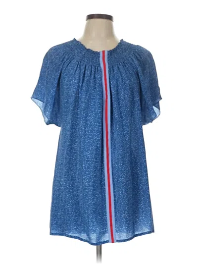 Pre-owned Rungolee Short Sleeve Blouse In Blue