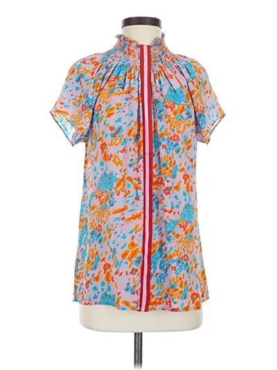 Pre-owned Rungolee Short Sleeve Blouse In Blue