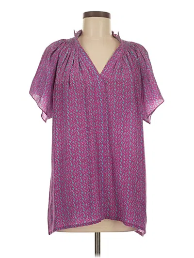 Pre-owned Rungolee Short Sleeve Blouse In Pink