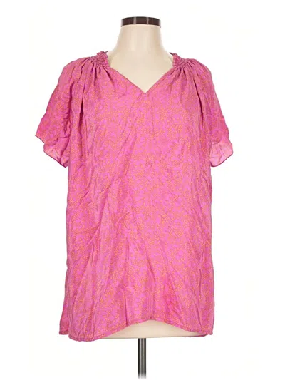 Pre-owned Rungolee Short Sleeve Blouse In Pink