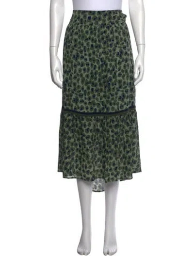 Pre-owned Rungolee Silk Long Skirt In Green