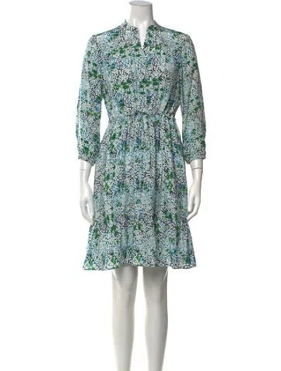 Pre-owned Rungolee Silk Mini Dress In Blue