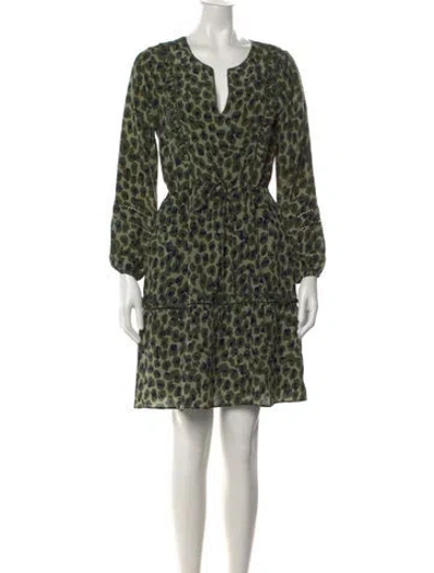 Pre-owned Rungolee Silk Mini Dress In Green