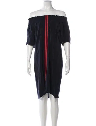 Pre-owned Rungolee Striped Knee-length Dress In Blue