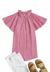 Rungolee Women Paloma Blouse In Raspberry Stripe In Pink