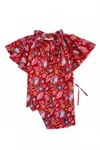 Rungolee Women Paloma Blouse In Soraya Red Floral In Multi