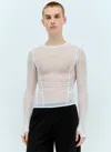 Running Order Eden Long Sleeve Mesh Top In White
