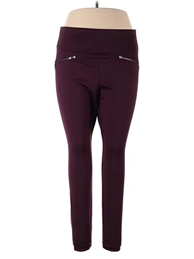 Pre-owned Runway Active Pants In Burgundy