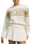 Runway Athletics Tennis Love Round Neck Sweater In Ivory