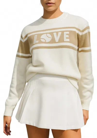 Runway Athletics Tennis Love Round Neck Sweater In Ivory
