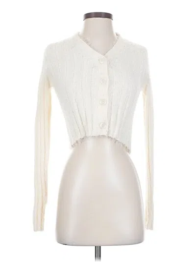 Pre-owned Runway Cardigan Sweater In White
