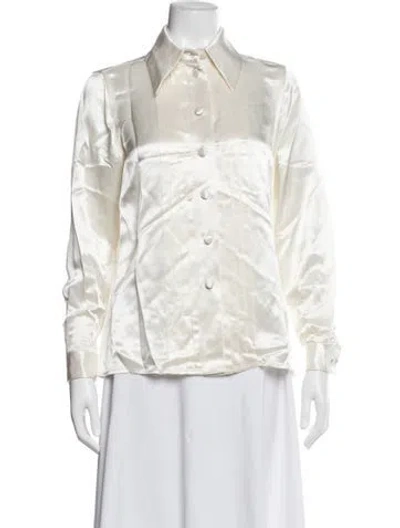 Pre-owned Runway Marc Jacobs Long Sleeve Button-up Top In White