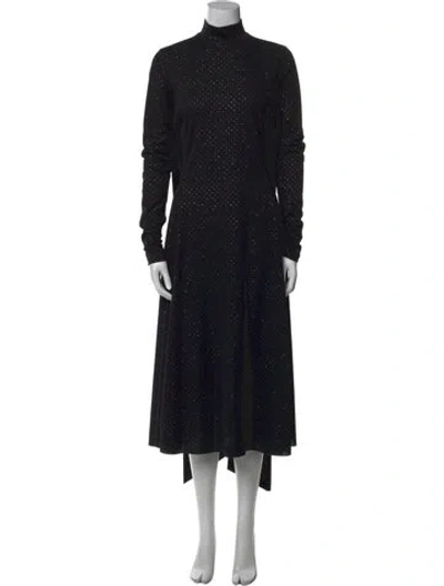 Pre-owned Runway Marc Jacobs Mock Neck Long Dress In Black