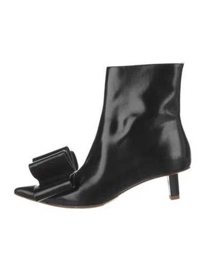 Pre-owned Runway Marc Jacobs Patent Leather Bow Accents Boots In Black