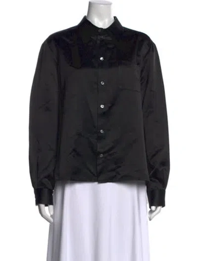 Pre-owned Runway Marc Jacobs Silk Long Sleeve Button-up Top In Black