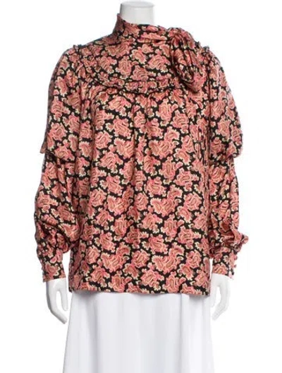 Pre-owned Runway Marc Jacobs Silk Paisley Print Blouse In Black
