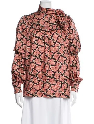 Pre-owned Runway Marc Jacobs Silk Paisley Print Blouse In Black