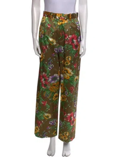 Pre-owned Runway Marc Jacobs Silk Wide Leg Pants In Green