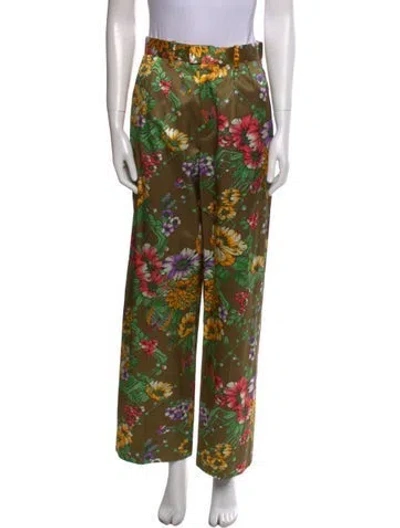 Pre-owned Runway Marc Jacobs Silk Wide Leg Pants In Green