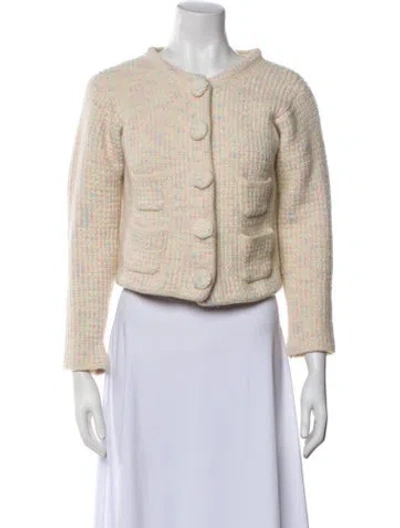 Pre-owned Runway Marc Jacobs Wool Tweed Pattern Bolero In Neutral