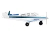 Runway24 Beechcraft Bonanza Aircraft White With Blue Stripes "n42997" With Runway Section Diecast Model Airpl