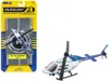 Runway24 Bell 206 Jetranger Helicopter White And Blue "police-n70650" With Runway Section Diecast Model By Ru In Blue