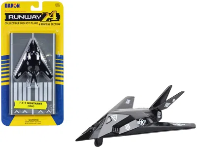 Runway24 Lockheed F-117 Nighthawk Stealth Aircraft Black "united States Air Force" With Runway Section Diecas