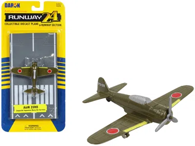 Runway24 Mitsubishi A6m Zero Fighter Aircraft Green "imperial Japanese Navy Air Service" With Runway Section 