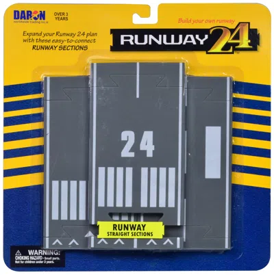 Runway24 Runway Straight Sections 3 Piece Set For Diecast Models By  In Black