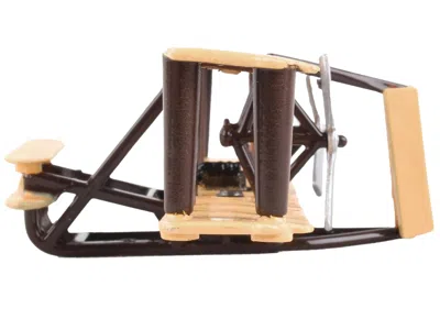 Runway24 Wright Flyer Biplane Aircraft Beige With Runway Section Diecast Model Airplane By  In Brown