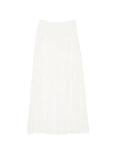 Ruohan Alba Pleated Skirt In White