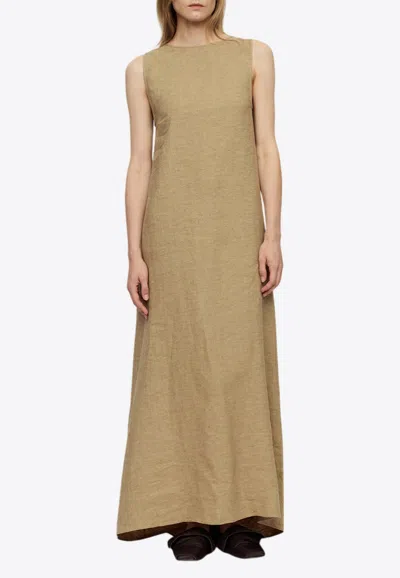 Ruohan Auma Linen Maxi Dress In Multi