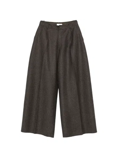 Ruohan Basalt Elen Pleated Wide-leg Trousers In Gray