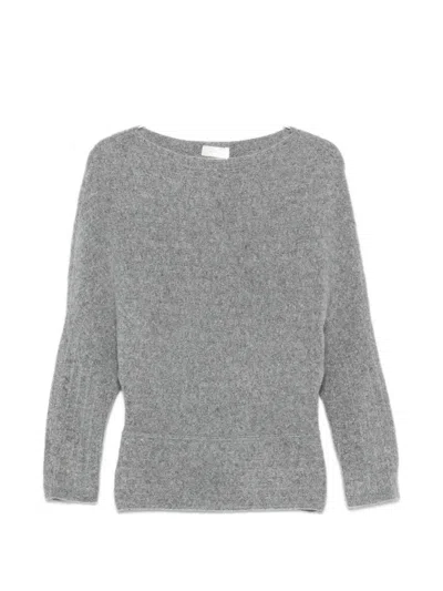 Ruohan Batwing-sleeve Boat-neck Sweater In Gray