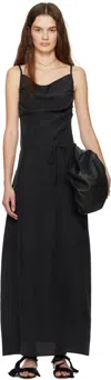 Ruohan Black Syros Maxi Dress In Re041ss25