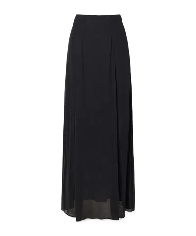 Ruohan Cocoon Cotton-voile Maxi Skirt In Black