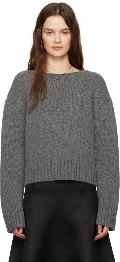 Ruohan Gray Cropped Sweater In Dim