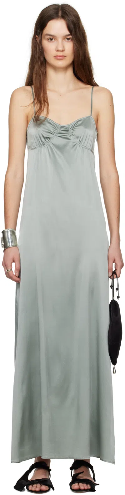 Ruohan Green Shell Maxi Dress In Re048ss25