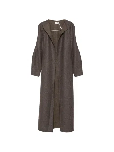 Ruohan Perim Notched-lapels Open-front Coat In Gray