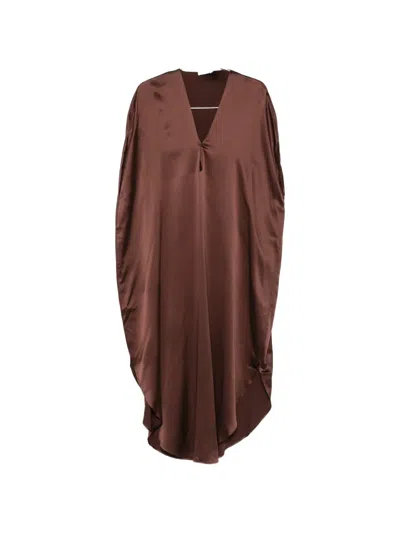 Ruohan Sienna V-neck Midi Dress In Brown