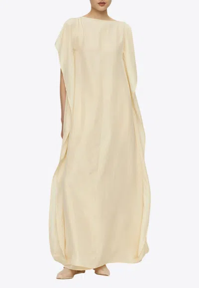 Ruohan Sora Silk Maxi Kaftan Dress In Neutral