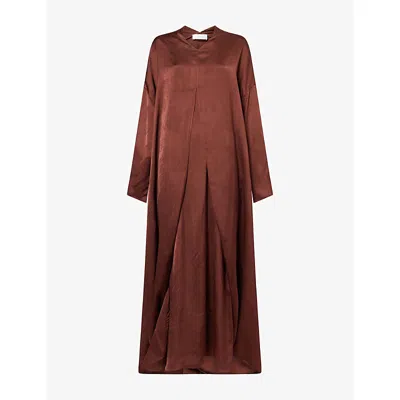 Ruohan Womens Garnet Bonaire Layered Woven Maxi Dress Xs In Brown