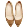 Rupert Sanderson Aga Sand Suede Square Flats In Brown