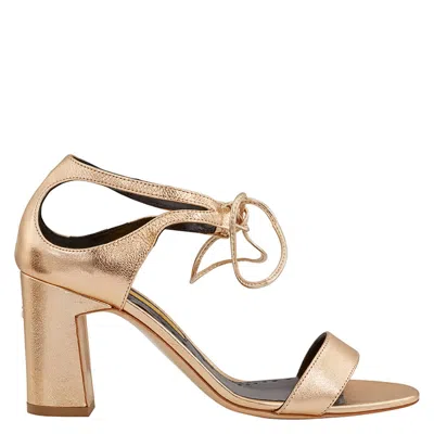 Rupert Sanderson Fairal Heel Sandal Gold Tone, Brand Size 36 ( Us Size 6 )