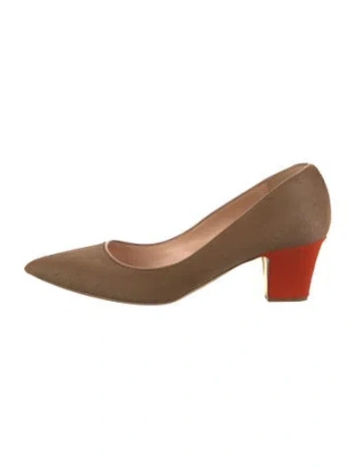 Pre-owned Rupert Sanderson Fur Pumps In Brown