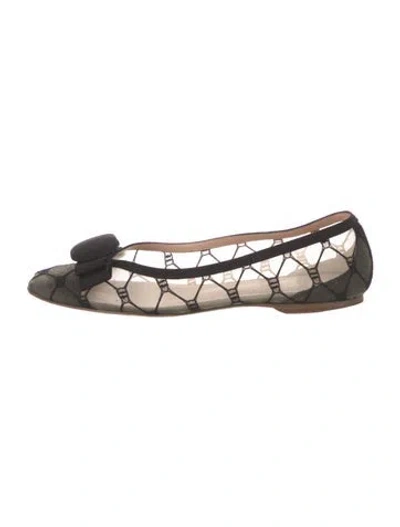 Pre-owned Rupert Sanderson Lace Lace Pattern Ballet Flats In Black