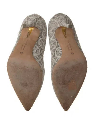 Pre-owned Rupert Sanderson Lace Lace Pattern Pumps In Metallic/white