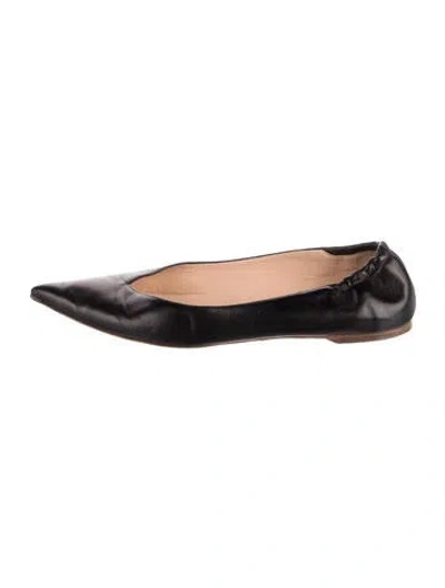 Pre-owned Rupert Sanderson Leather Bow Accents Ballet Flats In Black