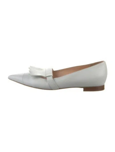 Pre-owned Rupert Sanderson Leather Flats In White